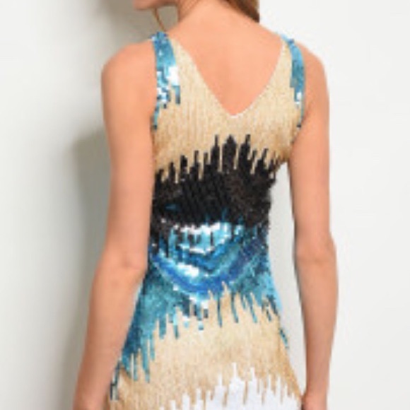 ✨2019✨”THE INFLUENCER”✨SEQUIN STRETCHY SHIFT DRESS - Picture 6 of 7